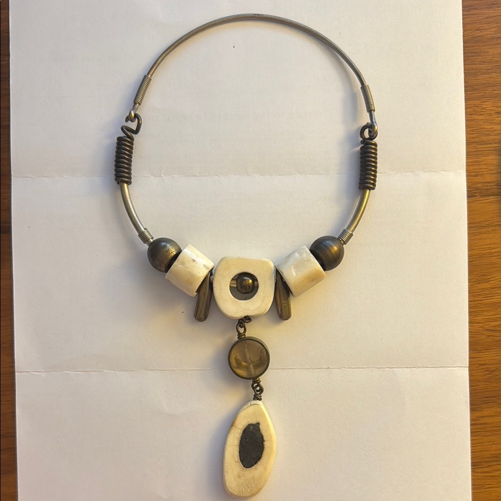 Naga Shell MCM Cream Brass Collar Necklace